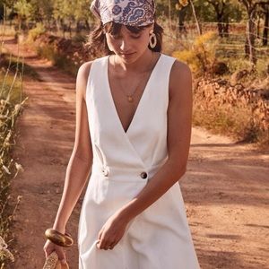 Sézane Sleeveless Midi Linen Dress NWT